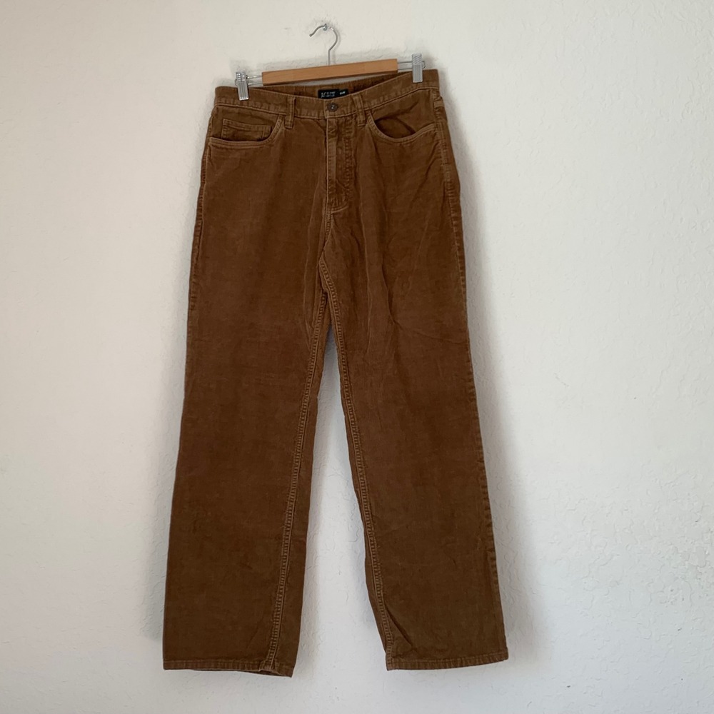 J.Crew Factory Corduroy Pants Men 32x30 Brown Straight Leg Workwear Grunge Skate